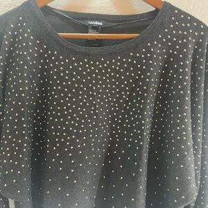 Cocobleu Gold Studded Long Sleeve Pullover Sweater Size L